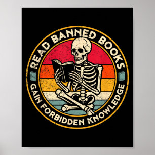 Funny Read Banned Books Retro Book Lover Reading S Poster
