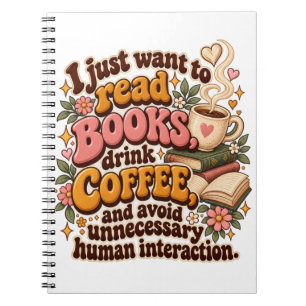 Funny Read Books Drink Coffee Avoid People Retro