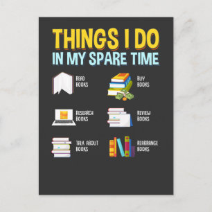Funny Read Research Talk about Books Spare Time Postcard