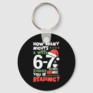 Funny Reading 67 Meme Englieacher Christmas Book L Keychain