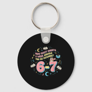 Funny Reading 67 Six Seven Meme English Teacher Bo Keychain