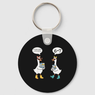 Funny Reading 67 Six Seven Meme Goose Teacher Book Keychain