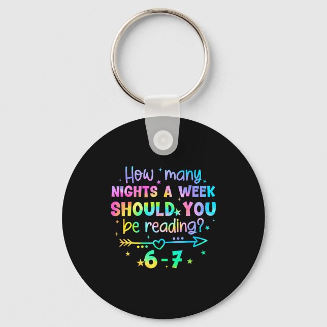 Funny Reading 67 Teacher Six Seven Reading 6 7 Boo Keychain (Front)
