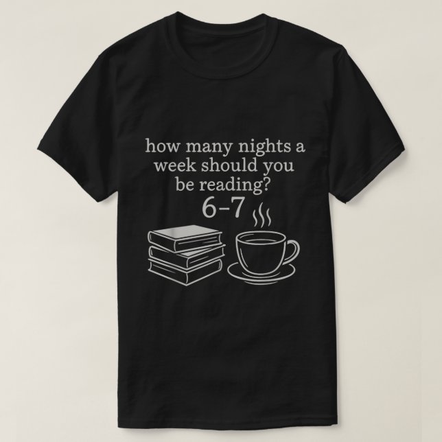 Funny Reading 6-7 Book Lover Design T-Shirt (Design Front)