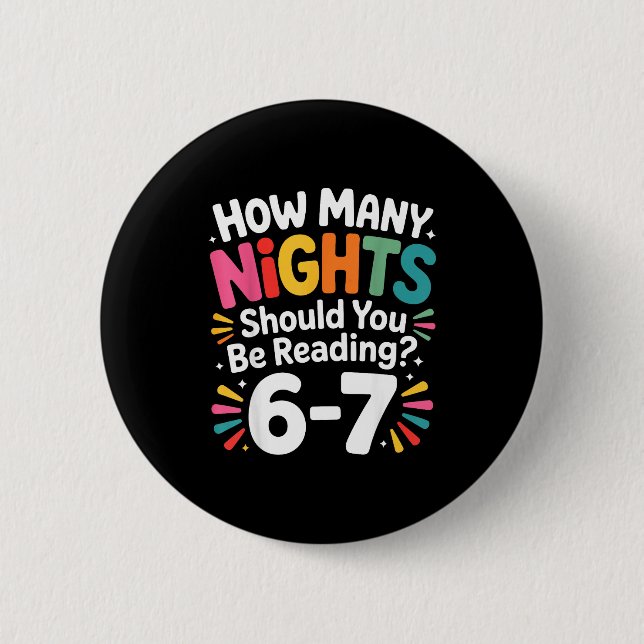 Funny Reading 6 7 Six Seven Meme Englieacher Book  2 Inch Round Button (Front)