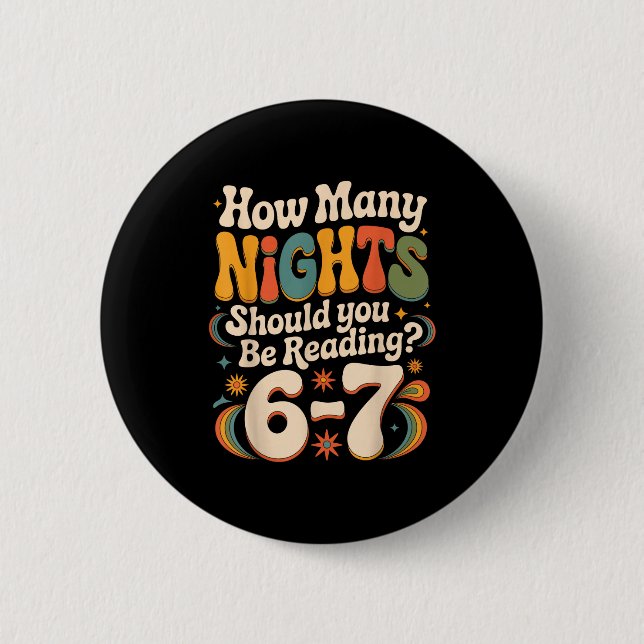 Funny Reading 6 7 Six Seven Meme Englieacher Book  2 Inch Round Button (Front)