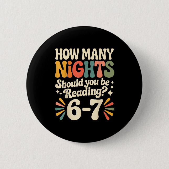 Funny Reading 6 7 Six Seven Meme Englieacher Book  2 Inch Round Button (Front)