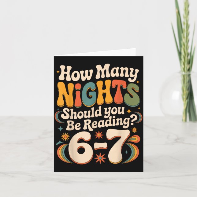 Funny Reading 6 7 Six Seven Meme Englieacher Book  Card (Front)