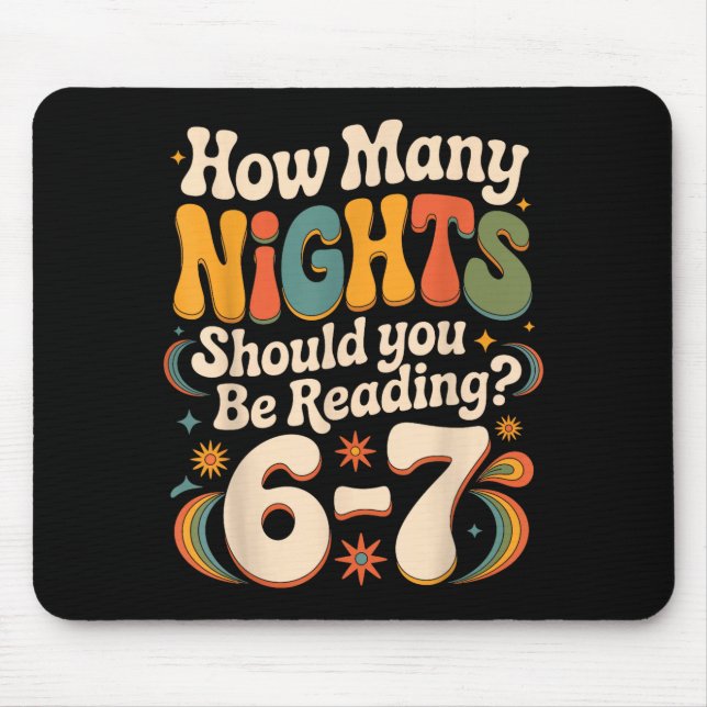 Funny Reading 6 7 Six Seven Meme Englieacher Book  Mouse Pad (Front)