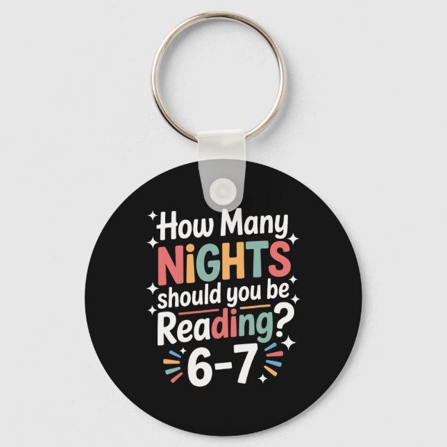 Funny Reading 6 7 Six Seven Meme English Teacher B Keychain (Front)