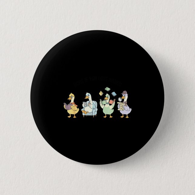 Funny reading book lover  2 inch round button (Front)