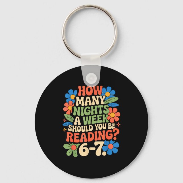 Funny Reading Book Teacher 67 Six Seven Meme  Keychain (Front)