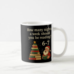 Funny Reading Christmas Tree Book– Reading 6 7 Mem Coffee Mug