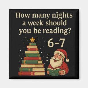 Funny Reading Christmas Tree Book– Reading 6 7 Mem Magnet