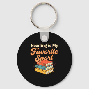 Funny reading favourite sport book lover quote  keychain