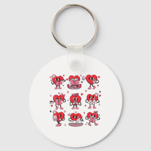 Funny Reading Heart Book Valentines Day Teacher Wo Keychain