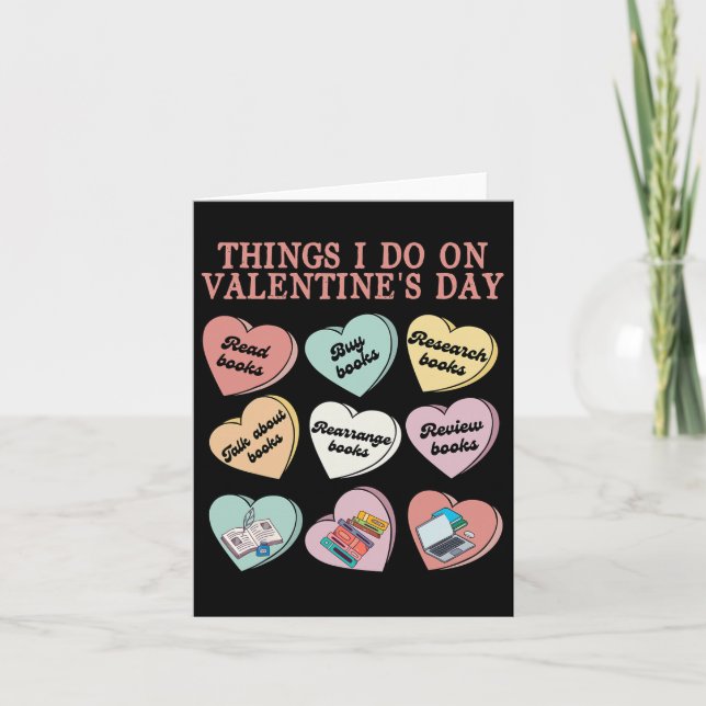 Funny Reading In Valentine Day Book Lover Women  Card (Front)