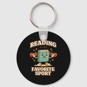 Funny reading is favourite sport book lover humour keychain