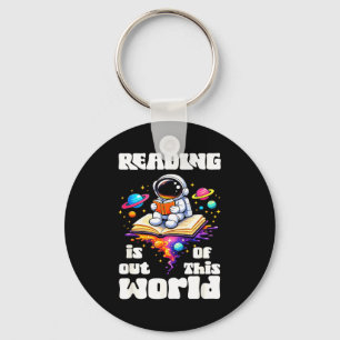 Funny reading is out of this world space cute keychain