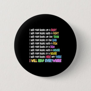 Funny reading lover will read book everywhere 2 inch round button