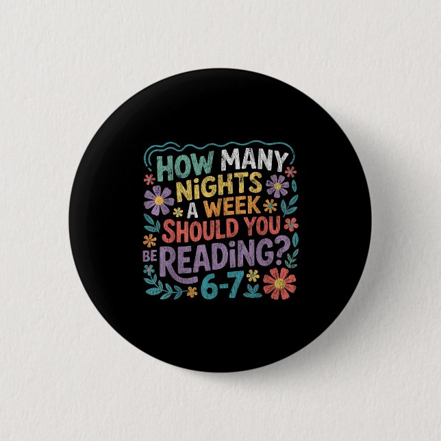 Funny Reading Six Seven Meme Book Lover 67 Teacher 2 Inch Round Button (Front)
