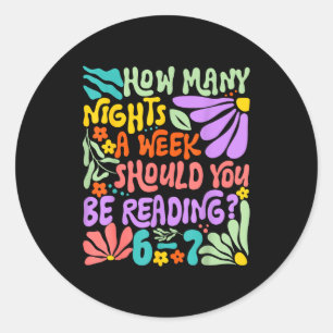 Funny Reading Six Seven Meme Book Lover 67 Teacher Classic Round Sticker