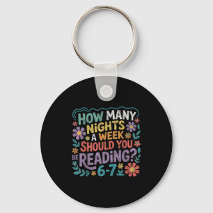 Funny Reading Six Seven Meme Book Lover 67 Teacher Keychain