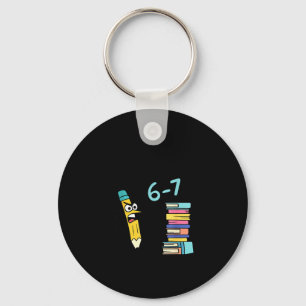 Funny Reading Six Seven Meme Book Lover 67 Teacher Keychain