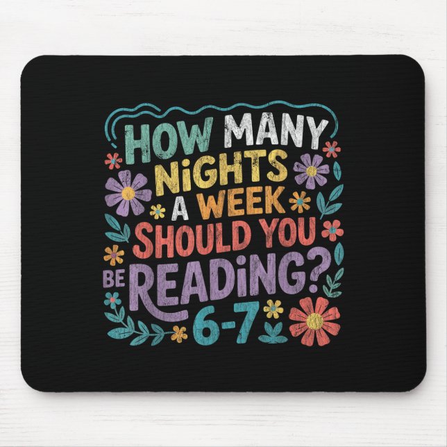 Funny Reading Six Seven Meme Book Lover 67 Teacher Mouse Pad (Front)