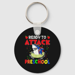 Funny Ready To Attack Preschool Teacher Kids Back Keychain
