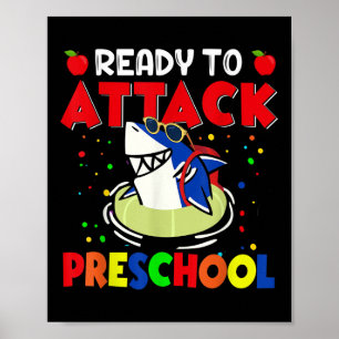 Funny Ready To Attack Preschool Teacher Kids Back  Poster