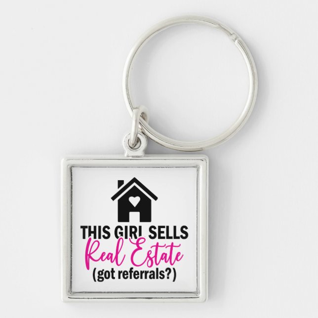 Funny Real Estate Agent Home Broker Realtor Keychain (Front)