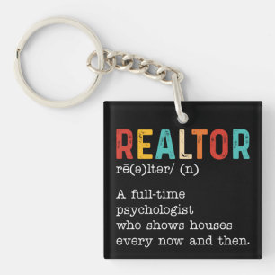 Funny Real Estate Agent Realtor Job Description Keychain