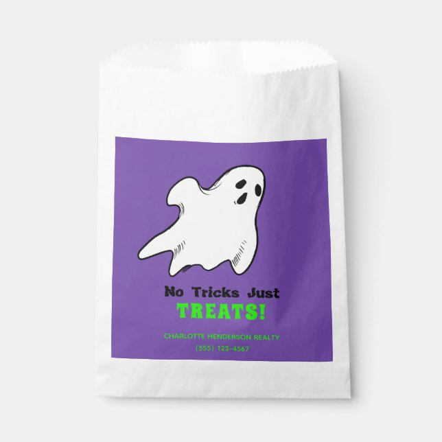 Funny Real Estate Ghost Halloween Treat Favour Bag (Front)