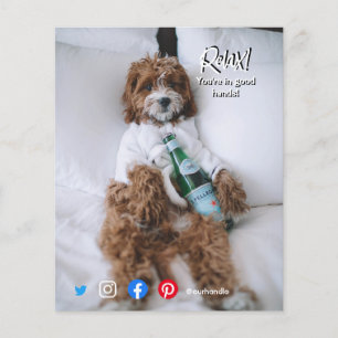 funny real estate postcard relax bed dog flyer
