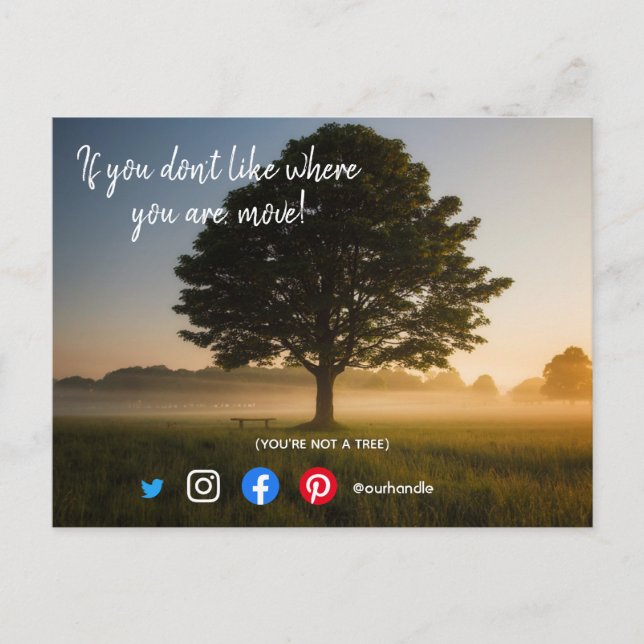 funny real estate postcard you're not a tree (Front)