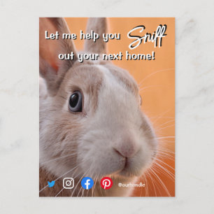 funny real estate sniff out your next home rabbit postcard