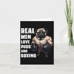 Funny Real Men Love Pugs And Boxing Fitness Gym Wo Card