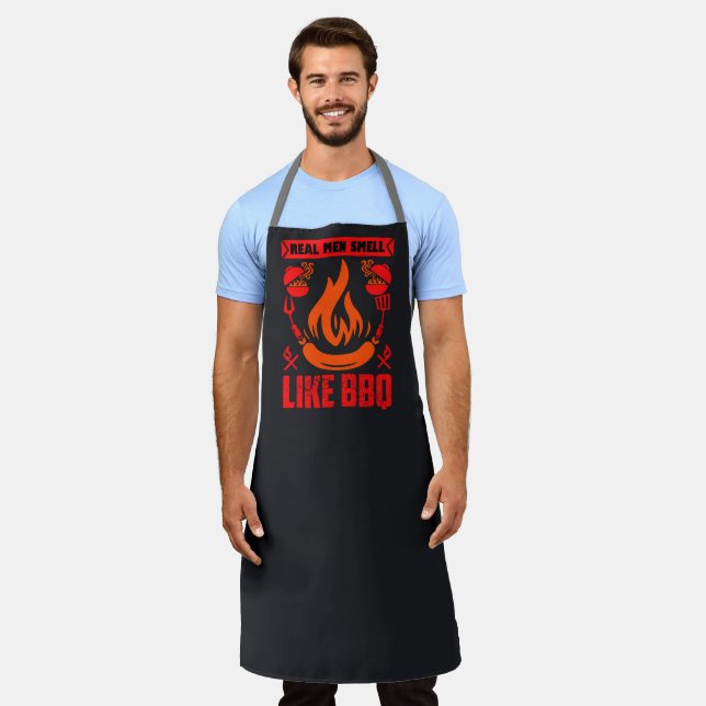 Funny Real Men Smell Like Barbecue Apron (Worn)