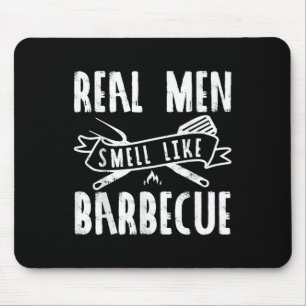 Funny Real Men Smell Like Barbecue Bbq Gift Shirt Mouse Pad