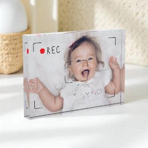 Funny Record Red Dot Custom Photo Block