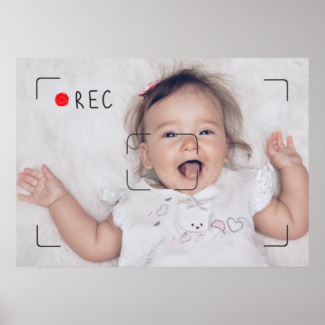 Funny Record Red Dot Custom Photo Poster (Front)