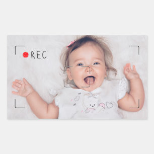 Funny Record Red Dot Custom Photo Sticker
