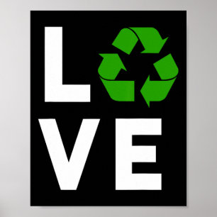 Funny Recycling Symbol Environmental Planet I Love Poster