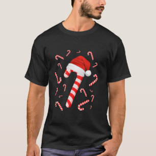 Funny Red and White Candy Crew Santa Merry Christm T-Shirt