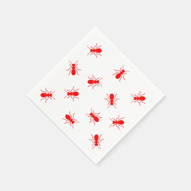 Funny Red Ants Backyard Cookout BBQ Grill Picnic Napkin (Corner)