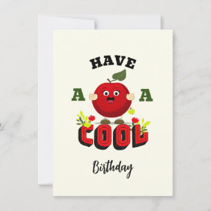 Funny red apple Birthday card