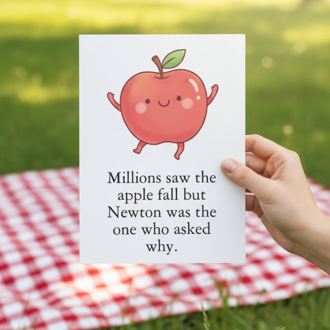 Funny Red Apple Eat a Red Apple Day Thank You Card (Creator Uploaded)