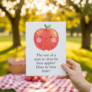 Funny Red Apple Eat a Red Apple Day Thank You Card