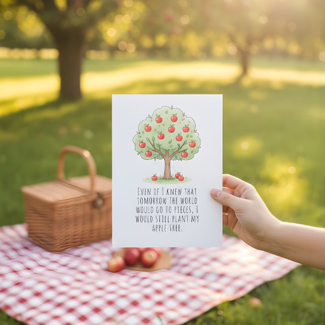 Funny Red Apple Eat a Red Apple Day Thank You Card (Creator Uploaded)